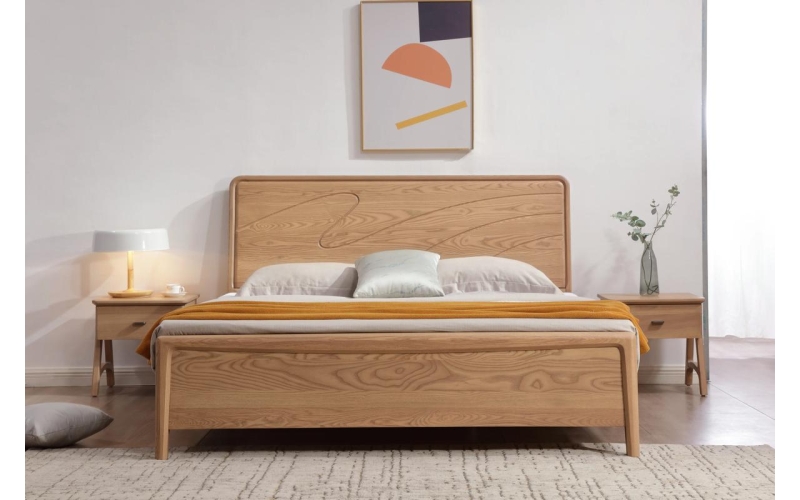 自然风白蜡木（水曲柳）双人床